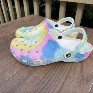 Crocs Pastel Classic Tie Dye Clogs Size W 11 M 9